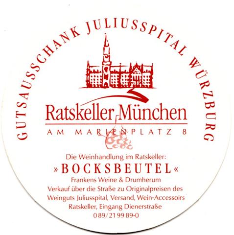 mnchen m-by ratskeller 3a (rund200-hg wei-bocksbeutel-u 5 zeilen text-rot)